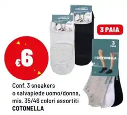 Iper La Grande Conf. 3 sneakers o salvapiede uomo/donna COTONELLA offerta