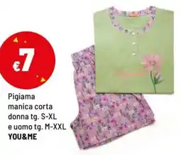 Iper La Grande Pigiama manica corta donna e uomo YOU&ME offerta