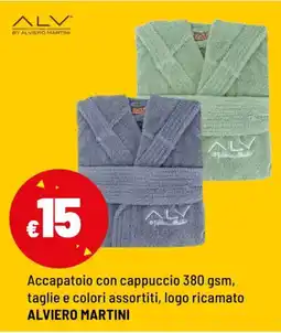 Iper La Grande Accapatoio con cappuccio 380 gsm, logo ricamato ALVIERO MARTINI offerta