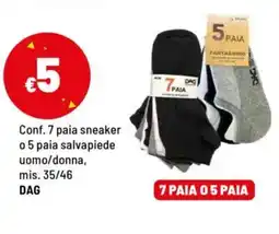 Iper La Grande Conf. 7 paia sneaker o 5 paia salvapiede uomo/donna DAG offerta