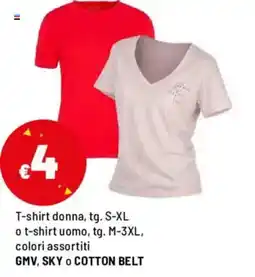 Iper La Grande T-shirt donna, o t-shirt uomo, GMV, SKY o COTTON BELT offerta