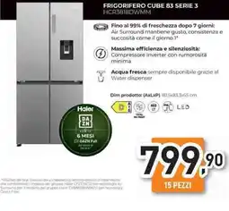 Unieuro Haier FRIGORIFERO CUBE 83 SERIE 3 HCR3818DWMM offerta
