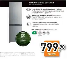 Unieuro Haier FRIGORIFERO 2D 60 SERIE 1 HDPR1618ANPK offerta