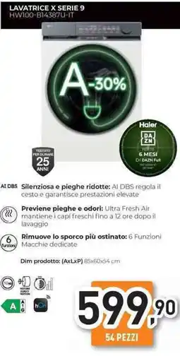 Unieuro Haier LAVATRICE X SERIE 9 HW100-B14387U-IT offerta