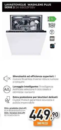 Unieuro Haier LAVASTOVIGLIE WASHLENS PLUS SERIE 2 SXI 6B0S3FSBV offerta