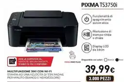 Unieuro Canon PIXMA TS3750i offerta