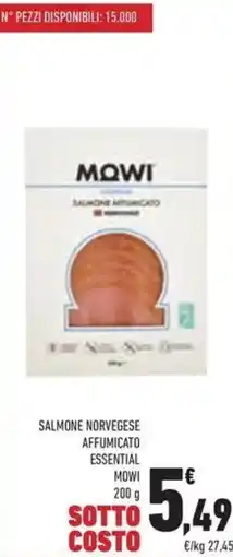 Conad Superstore Salmone norvegese affumicato essential MOWI offerta