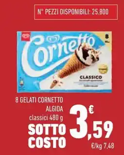 Conad Superstore 8 gelati cornetto algida classici offerta