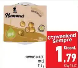 Conad Superstore Hummus di ceci macè offerta