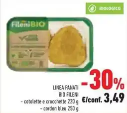 Conad Superstore Linea panati bio fileni cotolette e crocchette, cordon bleu offerta