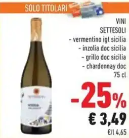 Conad Superstore Vini settesoli vermentino igt sicilia offerta