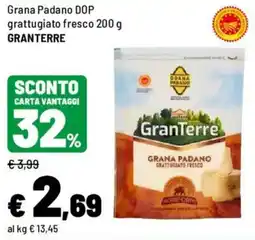 Iper La Grande Grana Padano DOP grattugiato fresco GRANTERRE offerta