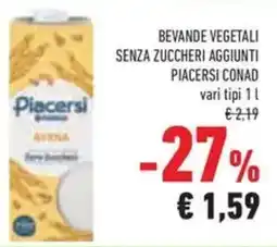 Conad Superstore Bevande vegetali senza zuccheri aggiunti PIACERSI CONAD offerta