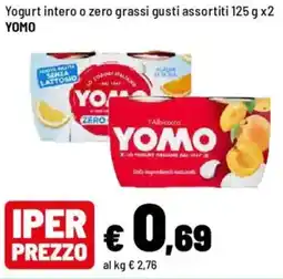 Iper La Grande Yogurt intero o zero grassi YOMO offerta