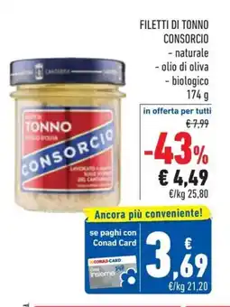 Conad Superstore Filetti di tonno CONSORCIO offerta