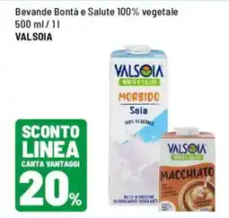 Iper La Grande Bevande Bontà e Salute 100% vegetale VALSOIA offerta
