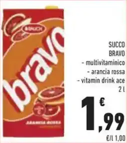 Conad Superstore Rauch succo bravo multivitaminico, arancia rossa, vitamin drink ace offerta