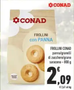 Conad Frollini conad panna/granelli di zucchero/grano saraceno offerta