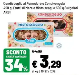 Iper La Grande Condiscoglio al Pomodoro o Condivongola, Frutti di Mare o Misto scoglio Surgelati ARBI offerta