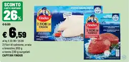 Iper La Grande 2 Fiori di salmone, orata o branzino o tonno surgelati CAPITAN FINDUS offerta