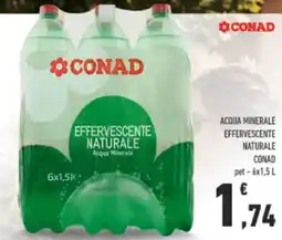 Conad Acqua minerale effervescente naturale CONAD offerta