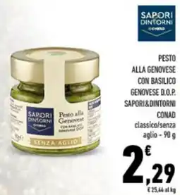Conad Pesto alla genovese con basilico genovese d.o.p. SAPORI&DINTORNI CONAD offerta