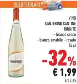 Conad Superstore Vino canterino cantine riunite offerta