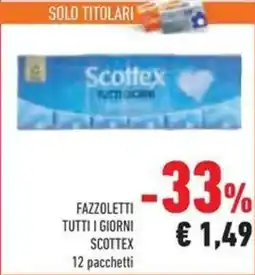 Conad Superstore Fazzoletti tutti i giorni SCOTTEX offerta