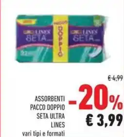 Conad Superstore Assorbenti pacco doppio seta ultra LINES offerta