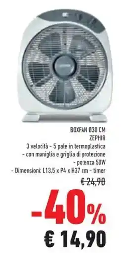 Conad Superstore Boxfan 30 cm ZEPHIR offerta