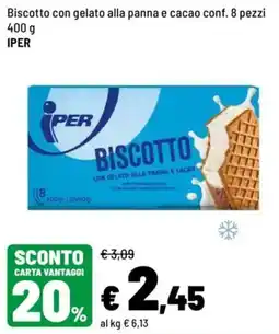 Iper La Grande Biscotto con gelato alla panna e cacao IPER offerta