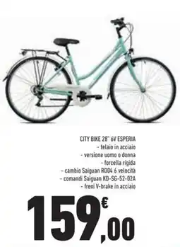 Conad Superstore City bike 28" 6V esperia offerta