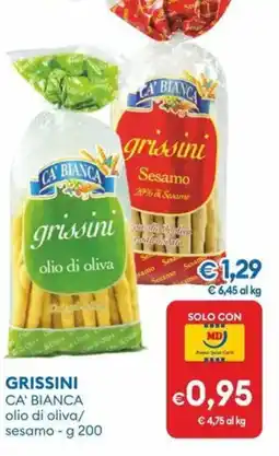 MD Discount GRISSINI CA' BIANCA olio di oliva/ sesamo offerta