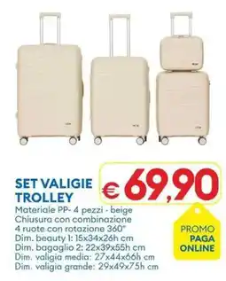 MD Discount Set valigie trolley offerta