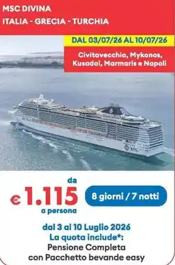 MD Discount Msc divina italia - grecia - turchia offerta