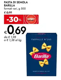 Bennet Pasta di semola BARILLA offerta