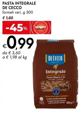 Pasta integrale DE CECCO