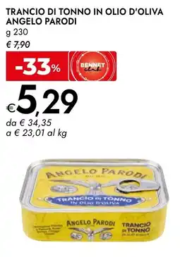 Bennet Trancio di tonno in olio d'oliva ANGELO PARODI offerta