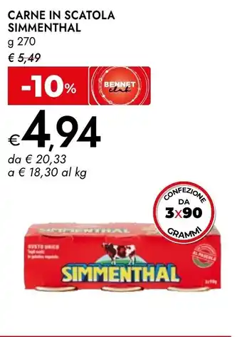 Bennet Carne in scatola SIMMENTHAL offerta