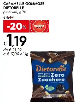 Bennet Caramelle gommose DIETORELLE offerta