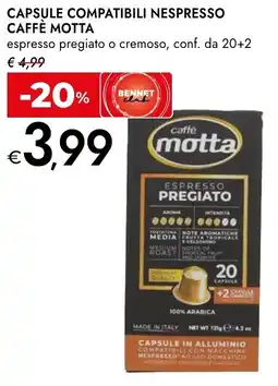 Bennet Capsule compatibili nespresso caffè motta offerta