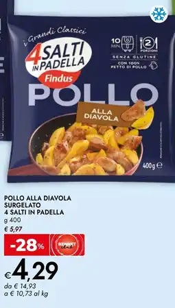 Bennet Pollo alla diavola surgelato 4 salti in padella Findus offerta