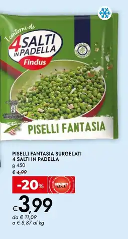 Bennet Piselli fantasia surgelati 4 salti in padella Findus offerta