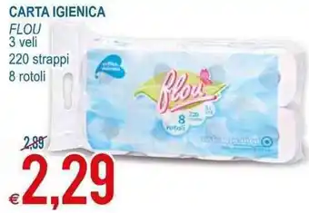 MD Discount Flou Carta Igienica 3 veli 220 strappi 8 rotoli offerta