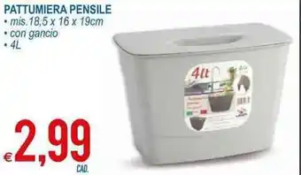 MD Discount Pattumiera Pensile 18,5x16x19 cm 4L offerta