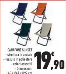 Conad Superstore Canapone sunset struttura in acciaio offerta