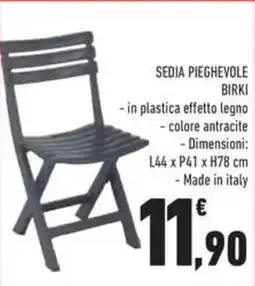 Conad Superstore Sedia pieghevole birki offerta