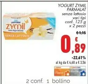 Conad City Zymil alta digeribilità senza lattosio yogurt alla fragola 250 g(ml) offerta