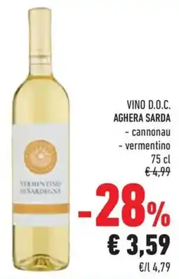 Conad Superstore Vino d.o.c. aghera sarda cannonau, vermentino offerta