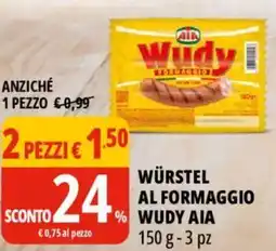Tigros Würstel al formaggio wudy AIA offerta